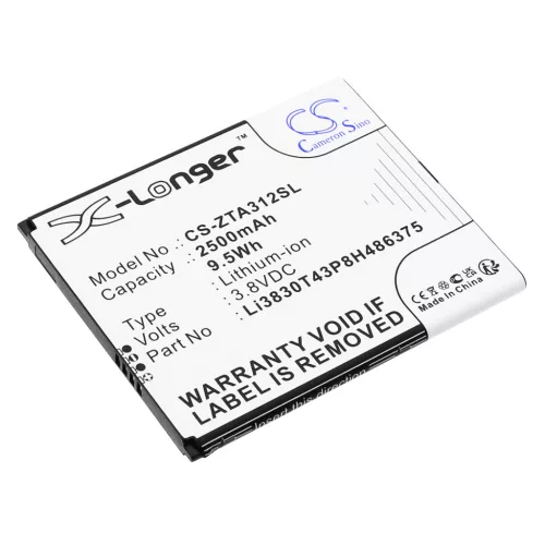 ZTE Li3830T43P8H486375 helyettesítő mobiltelefon akkumulátor (Li-ion, 3.8V, 2500mAh / 9.5Wh) - Utángyártott