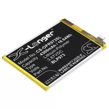   OPPO BLP973 helyettesítő mobiltelefon akkumulátor (Li-Polymer, 3.87V, 4300mAh / 16.64Wh) - Utángyártott