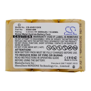   Hoover 93001498 helyettesítő takarítógép akkumulátor (Ni-MH, 3.6V, 3000mAh / 10.80Wh) - Utángyártott