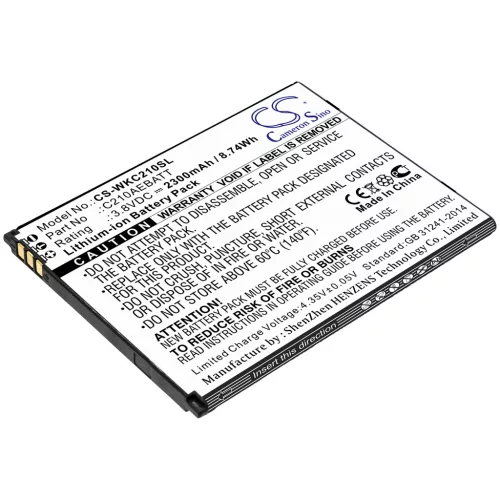 Wiko C210AEBATT helyettesítő mobiltelefon akkumulátor (Li-ion, 3.8V, 2300mAh / 8.74Wh) - Utángyártott