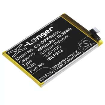   OPPO BLP913 helyettesítő mobiltelefon akkumulátor (Li-Polymer, 3.87V, 4800mAh / 18.58Wh) - Utángyártott