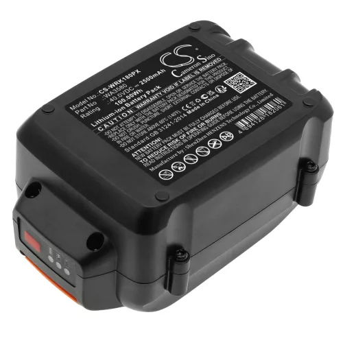 Worx WA3580 helyettesítő szerszámgép akkumulátor (Li-ion, 40.0V, 2500mAh / 100.00Wh) - Utángyártott