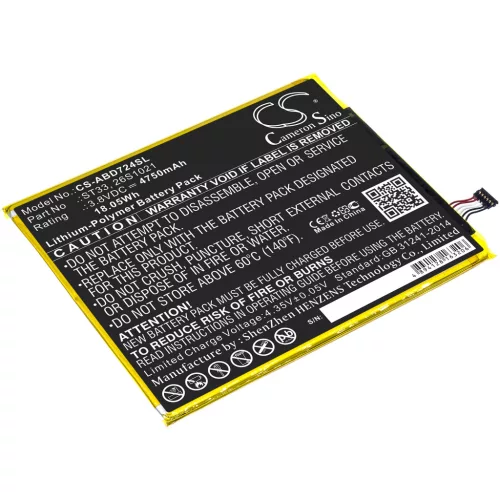 Amazon Fire HD 8 készülékhez tablet akkumulátor (3.8V, 4750mAh / 18.05Wh) - Utángyártott