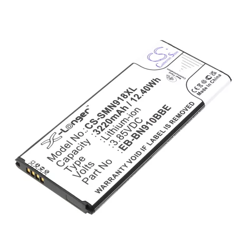 Samsung Galaxy Note 4 készülékhez mobiltelefon akkumulátor (3.85V, 3220mAh / 12.4Wh) - Utángyártott