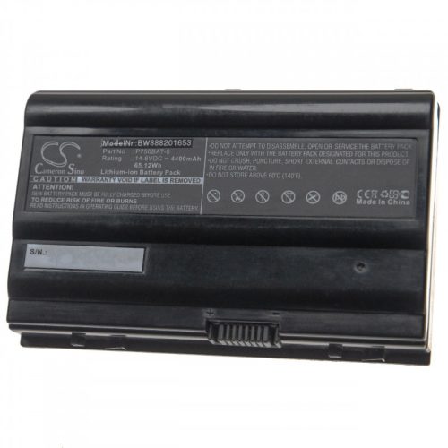 Schenker W705, W706 készülékekhez laptop akkumulátor (14.8V, 4400mAh / 65.12Wh, Fekete) - Utángyártott