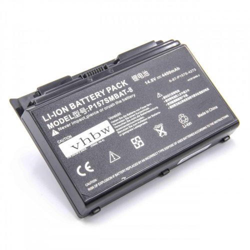 Hasee K670, K670G készülékekhez laptop akkumulátor (14.8V, 4400mAh / 65.12Wh, Fekete) - Utángyártott