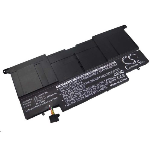 Asus ZenBook UX31 készülékhez laptop akkumulátor (7.4V, 6800mAh / 50.32Wh, Fekete) - Utángyártott