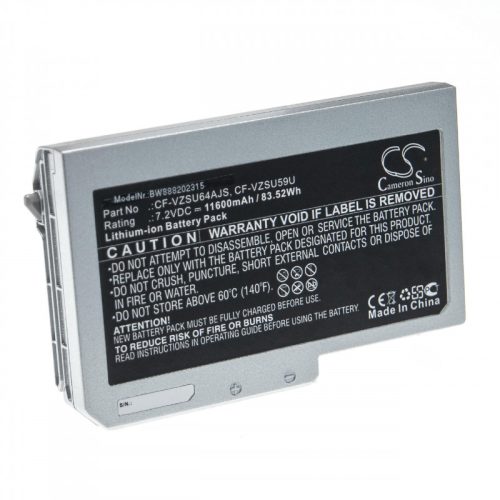 Panasonic Toughbook CF-N10 készülékhez laptop akkumulátor (7.2V, 11600mAh / 83.52Wh, Szürke) - Utángyártott