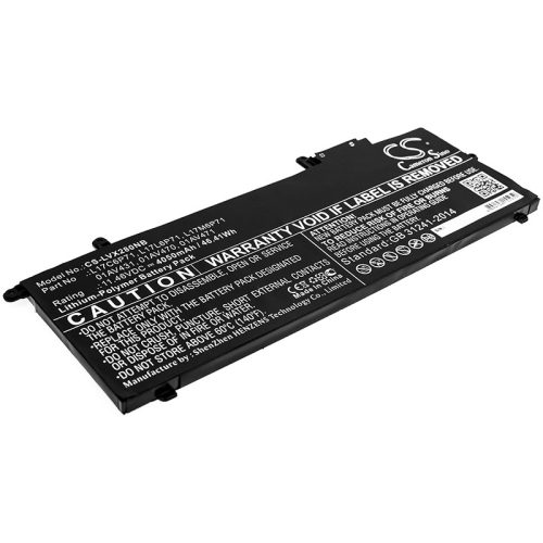 Lenovo ThinkPad X280 (20KFA001CD) készülékhez laptop akkumulátor (11.46V, 4050mAh / 46.41Wh, Fekete) - Utángyártott