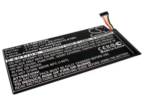 Asus Memo Pad ME172V készülékhez tablet akkumulátor (3.7V, 4300mAh / 15.91Wh) - Utángyártott