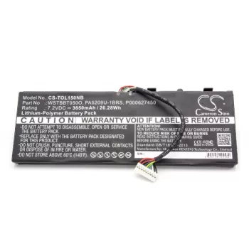   Toshiba Satellite L10T készülékhez laptop akkumulátor (7.2V, 3650mAh / 26.28Wh, Fekete) - Utángyártott