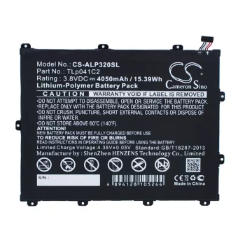   Alcatel One Touch OT-9020A készülékhez tablet akkumulátor (3.8V, 4050mAh / 15.39Wh) - Utángyártott
