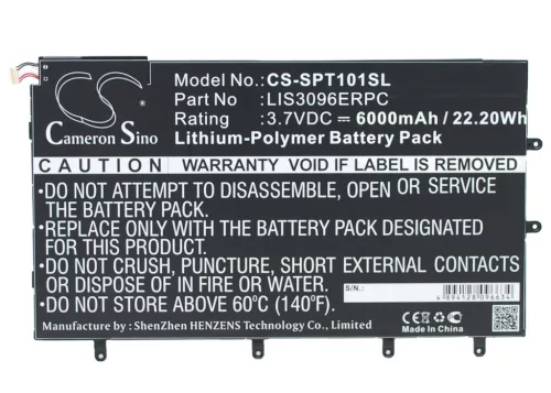 Sony Xperia SGP321, SO-03E készülékekhez tablet akkumulátor (3.7V, 6000mAh / 22.2Wh) - Utángyártott