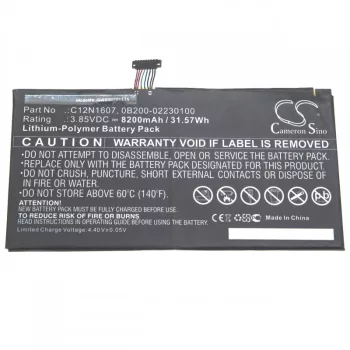   Asus T102H, T102HA készülékekhez tablet akkumulátor (3.85V, 8200mAh / 31.57Wh) - Utángyártott