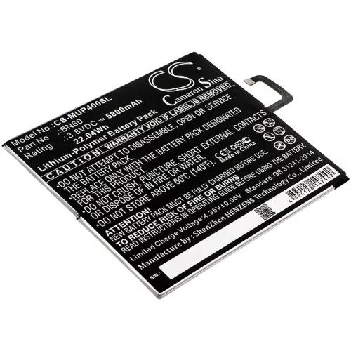 Xiaomi Clover, M1806D9E készülékekhez tablet akkumulátor (3.8V, 5800mAh / 22.04Wh) - Utángyártott