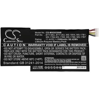   MSI 0016K2-213, 0016K2-214 készülékekhez laptop akkumulátor (11.4V, 5300mAh / 60.42Wh) - Utángyártott
