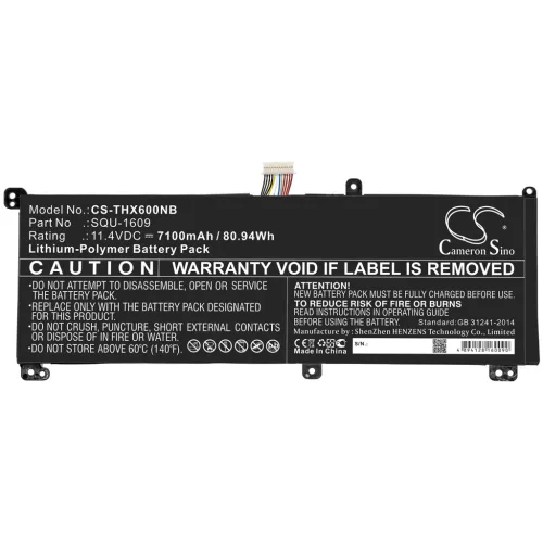 Thunderobot 911 Pro készülékhez laptop akkumulátor (11.4V, 7100mAh / 80.94Wh) - Utángyártott