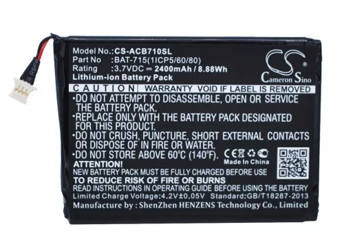 Acer Iconia B1, B1-710, B1-A71 készülékekhez tablet akkumulátor (3.7V, 2400mAh / 8.88Wh) - Utángyártott
