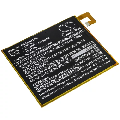 Lenovo Tab M8, Tab TB8505F készülékekhez táblagép akkumulátor (3.85V, 4900mAh / 18.87Wh) - Utángyártott