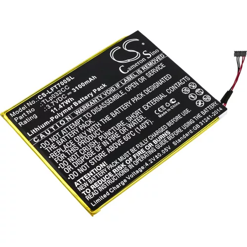 Alcatel One Touch OT-9005X készülékhez táblagép akkumulátor (3.7V, 3100mAh / 11.47Wh) - Utángyártott