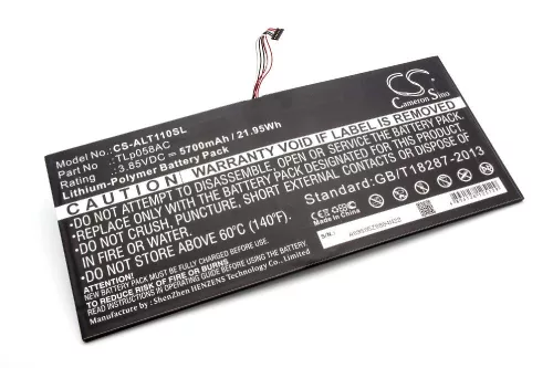 Alcatel One Touch OT-8085 készülékhez táblagép akkumulátor (3.85V, 5700mAh / 21.95Wh) - Utángyártott