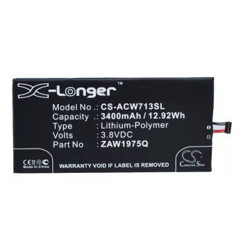   Acer Iconia A1-713 készülékhez táblagép / tablet akkumulátor (3.8V, 3400mAh / 12.92Wh) - Utángyártott