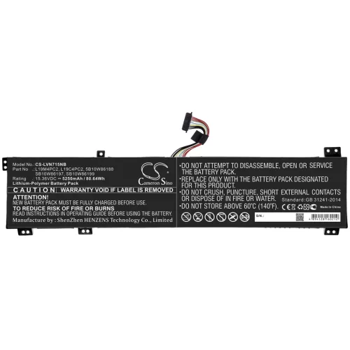 Lenovo L19C4PC2, L19M4PC1 helyettesítő laptop akkumulátor (15.36V, 5250mAh / 80.64Wh) - Utángyártott