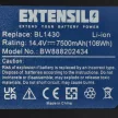 Makita BBO140 készülékhez szerszámgép akkumulátor (14.4V, 7500mAh / 108Wh, Lithium-Ion) - Utángyártott