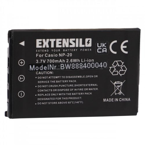 Casio Exilim EX-M1 készülékhez kamera akkumulátor (3.7V, 700mAh / 2.6Wh, Lithium-Ion) - Utángyártott