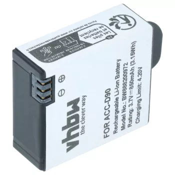   AEE D90 készülékhez kamera akkumulátor (3.7V, 850mAh / 3.15Wh, Lithium-Ion) - Utángyártott