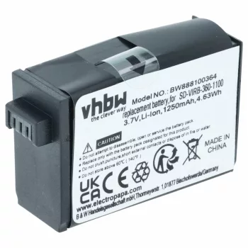   Garmin Virb 360 készülékhez kamera akkumulátor (3.8V, 1250mAh / 4.75Wh, Lithium-Ion) - Utángyártott