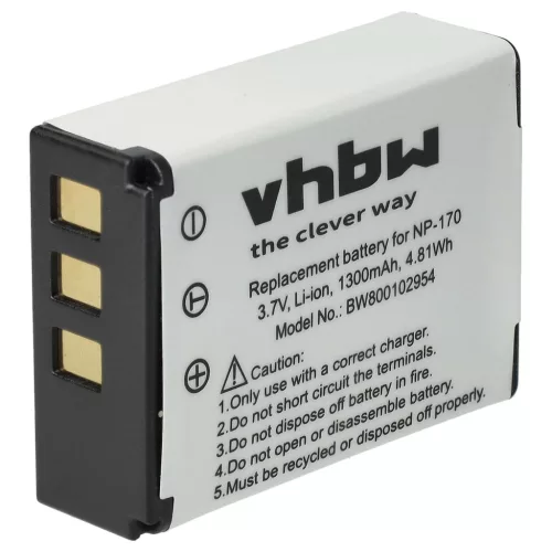 Medion Life MD86423 készülékhez kamera akkumulátor (3.7V, 1300mAh / 4.81Wh, Lithium-Ion) - Utángyártott