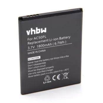   Archos 50 készülékhez mobiltelefon akkumulátor (3.7V, 1800mAh / 6.66Wh, Lithium-Ion) - Utángyártott