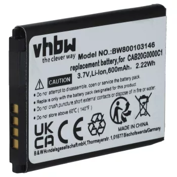   Alcatel Gyari készülékhez mobiltelefon akkumulátor (3.7V, 600mAh / 2.22Wh, Lithium-Ion) - Utángyártott