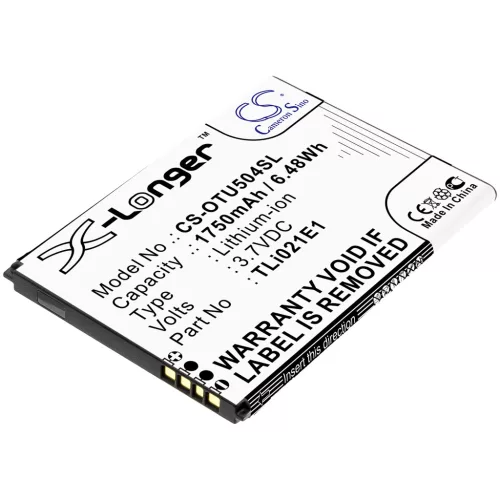 Alcatel OT-5047U készülékhez mobiltelefon akkumulátor (3.7V, 1750mAh / 6.48Wh, Lithium-Ion) - Utángyártott