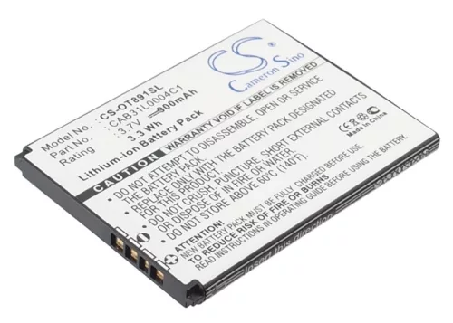 Alcatel One Touch A382G készülékhez mobiltelefon akkumulátor (3.7V, 900mAh / 3.33Wh, Lithium-Ion) - Utángyártott