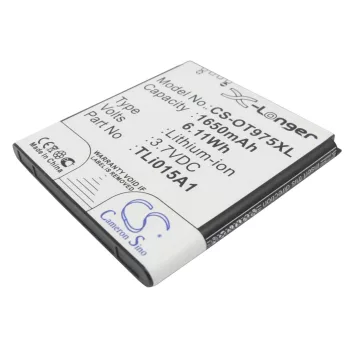   TCL A980 készülékhez mobiltelefon akkumulátor (3.7V, 1650mAh / 6.11Wh, Lithium-Ion) - Utángyártott