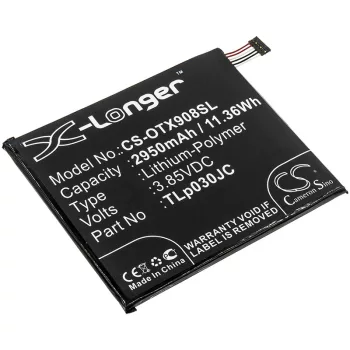   Alcatel 3C készülékhez mobiltelefon akkumulátor (3.85V, 2950mAh / 11.36Wh, Lithium-Ion) - Utángyártott