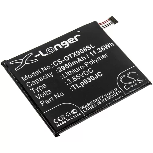 Alcatel 3C készülékhez mobiltelefon akkumulátor (3.85V, 2950mAh / 11.36Wh, Lithium-Ion) - Utángyártott