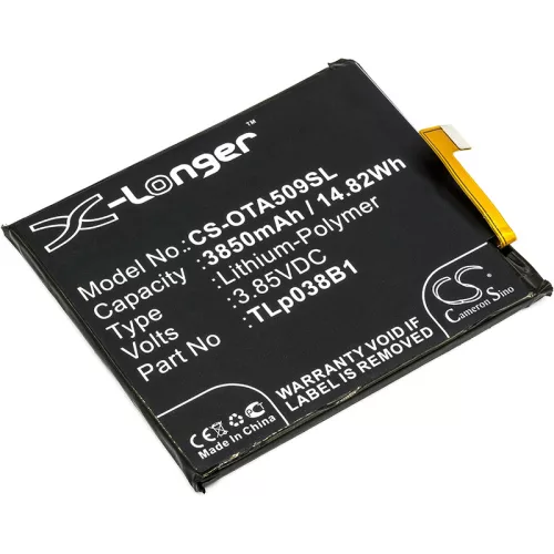 Alcatel 3V 5032W készülékhez mobiltelefon akkumulátor (3.85V, 3850mAh / 14.82Wh, Li-Polymer) - Utángyártott