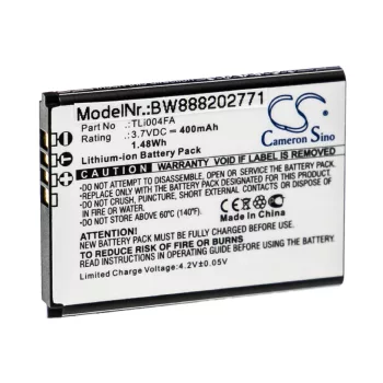   Alcatel OT-1013X készülékhez mobiltelefon akkumulátor (3.7V, 400mAh / 1.48Wh, Lithium-Ion) - Utángyártott