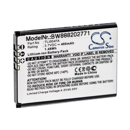 Alcatel OT-1013X készülékhez mobiltelefon akkumulátor (3.7V, 400mAh / 1.48Wh, Lithium-Ion) - Utángyártott