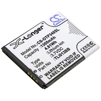   Alcatel One Touch OT-4013 készülékhez mobiltelefon akkumulátor (3.7V, 1300mAh / 4.81Wh, Lithium-Ion) - Utángyártott