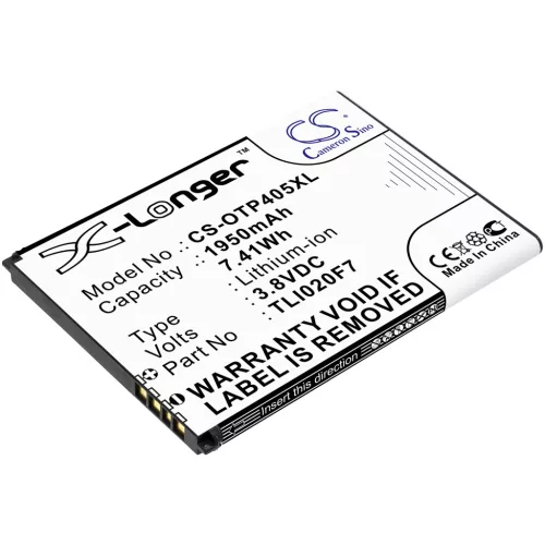 Alcatel One Touch 4 5.0 készülékhez mobiltelefon akkumulátor (3.8V, 1950mAh / 7.41Wh, Lithium-Ion) - Utángyártott