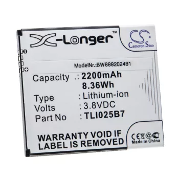   Alcatel 5011A készülékhez mobiltelefon akkumulátor (3.8V, 2200mAh / 8.36Wh, Lithium-Ion) - Utángyártott