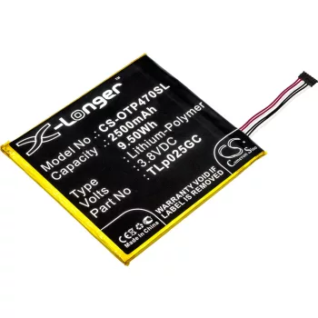   Alcatel One Touch OT-8063 készülékhez mobiltelefon akkumulátor (3.8V, 2500mAh / 9.5Wh, Li-Polymer) - Utángyártott