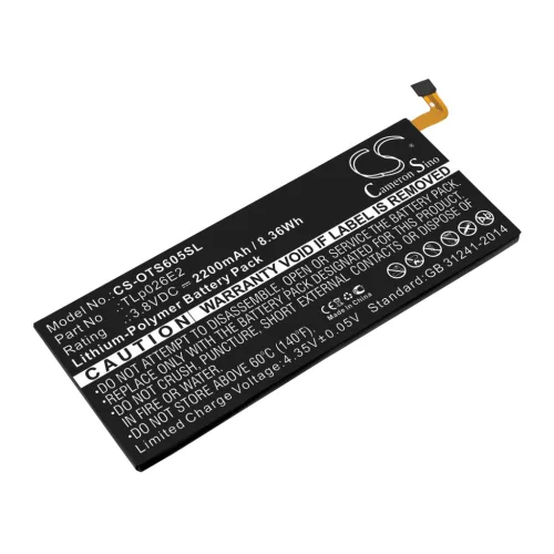 Alcatel One Touch Idol 4 készülékhez mobiltelefon akkumulátor (3.8V, 2200mAh / 8.36Wh, Li-Polymer) - Utángyártott