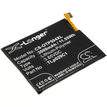   Alcatel A30 5049Z készülékhez mobiltelefon akkumulátor (3.85V, 3000mAh / 11.55Wh, Li-Polymer) - Utángyártott