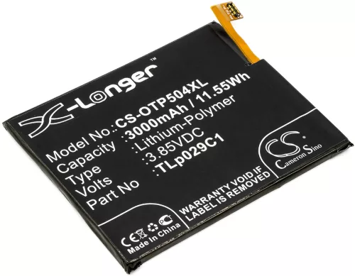 Alcatel A30 5049Z készülékhez mobiltelefon akkumulátor (3.85V, 3000mAh / 11.55Wh, Li-Polymer) - Utángyártott