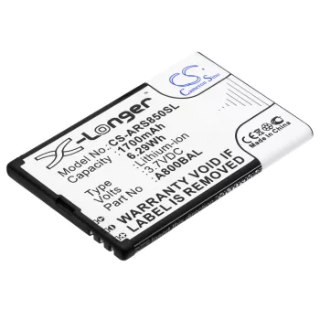   Aligator A800 készülékhez mobiltelefon akkumulátor (3.7V, 1700mAh / 6.29Wh, Lithium-Ion) - Utángyártott